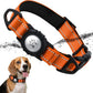 TagME Airtag Dog Collar,Waterproof Reflective Pet Collar with Airtag Holder,Soft Padded and Double D-Rings for Medium Dogs,Orange