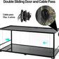 67 Gallon Reptile Tank, Glass Reptiles Terrarium 48" x 18" x 18", Sliding Door, Top Ventilation, Cable Pass, Humidify Hole, Large Reptile Cage Habitat for Bearded Dragon, Lizard, Snake, Gecko