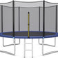 GYMAX Trampoline, 8FT 10FT 12FT 14FT 15FT 16FT Recreational Trampolines w/Safety Enclosure Net & Ladder - ASTM Certificated, Outdoor Trampoline for Kids and Adults
