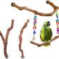 Bird Swing Toys, Standing Bird Perch with Natural Grape Wood, U Shape Hangable Birdcage Accessories, Birds Chewing Toy for Budgerigars, Parakeets, Cockatiels, Conures, Lovebirds, Finches (3Pack)