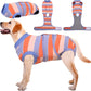 Kuoser Dog Surgery Recovery Suit for Female Male Dogs, Stripes Spay Neuter Anti-Licking Dog Onesie, Abdominal Wounds Surgical Suit Snugly Pet Collar Alternative Post Surgery Vest Bodysuit, Orange XL