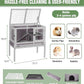 GUTINNEEN Guinea Pig Cage Rabbit Cage Indoor with Chew-Proof Edges, Clean Deep Tray, Leakproof PVC Layer, Small Animals Cage with Adjustable Legs - Grey