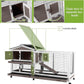 GUTINNEEN Rabbit Cage Indoor Bunny Hutch with Chew-Proof Ramp - 2 Story Guinea Pig Cages Outdoor with 6 Wheels, Leakproof Pull-Out Tray for Rabbits, Guinea Pigs (Brown)
