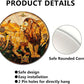 Lygond Metal Sign Tin Sign Circular Stained Glass Lion Greenhouse Decor For Pub 12×12 Inches