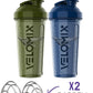 '-2 Pack- 28 oz Protein Shaker Bottles for Protein Mixes - 2x Wire Whisk | Leak Proof Shaker Cups for Protein Shakes | Pre Workout Shaker Bottle | Shakers for Protein Shakes-Green&Blue