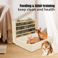 2 in 1 Wooden Rabbit Hay Feeder Box Safe Bunny Feeder Manger Grass Food Holder Rack Hay Holder with Toilet Rabbit Hay Feeder with Litter Pan Designed for Rabbits Guinea Pig Hamster Small Animals