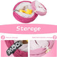 Cat Tunnel, Large Indoor Durable Collapsible Interactive Cat Tube with Peek-A-Boo Hole, Hanging Toys, and Crinkly Paper Lining - Cute Tunnel for Cats, Kittens, Puppies & Rabbits, Pink
