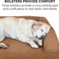 Furhaven Cooling Gel Dog Bed for Medium/Small Dogs w/ Removable Bolsters & Washable Cover, For Dogs Up to 35 lbs - Quilted Sofa - Toasted Brown, Medium
