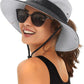 FURTALK Womens Sun Hat with Ponytail Hole Beach Hiking Summer Wide Brim UPF 80+ Outdoor Protection Foldable Bucket Hat