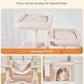 TaoqimiaoCat Tree Cat Tower for Indoor Cats, Plush Multi-Level Cat Condo with 12 Scratching Posts, 2 Perches, 2 Caves, Hammock, 2 Pompoms Jelly Pink