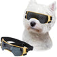 Lesypet Dog Sunglasses Small Breed, Dog Goggles for Small Dogs Windproof Anti-UV Glasses for Dogs Outdoor Eye Protection, Gold