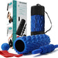 5 in 1 Foam Roller Set Trigger Point Foam Roller, Massage Roller Stick, Massage Ball, Stretching Strap for Deep Muscle Massage Pilates Yoga, Fitness Exercise for Whole Body (Blue Diamond)