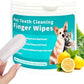 Pet Dental Finger Wipes for Cats & Dogs - 50 Count | Plaque Remover, Tartar Control & Breath Freshener | Soft Gauze Teeth Cleaning Pads for Pets
