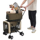 Double Pet Stroller with Detachable Carriers, Large Cat & Dog Stroller with 4 Wheels, Foldable Pet Strollers Small & Medium Dogs Cats 77lbs (Dark Green)