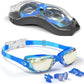 Kids Swim Goggles, Swimming Goggles for Kids with Nose Clip, Earplugs, Nose Bridge for Age 3-15