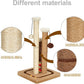 Cat Scratching Post Premium Natural Sisal Jute Carpet 3 Scratch Posts with Interactive Track Ball Base and Hanging Balls Toys Kitten Scratcher for Indoor Kittens and Small Cats