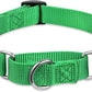 Hyhug Solid Color Nylon Martingale Collar, Heavy Duty Escape-Proof Pup Dog Collar. (Small, Lime Green)