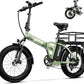 Foldable Electric Bike for Adults, 30+MPH, 48V 20Ah Removable Lithium Battery up to 80Miles, 20" Fat Tire 1000W Peak Motor Dirt Ebike Adult Electric Bicycle for Commute Beach Mountain E Bike