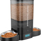 HoneyGuaridan 5L Automatic Cat Feeder for Two Cats, Cat Food Dispenser with Stainless Steel Bowl,Timed Feeder Programmable 1-6 Meals Control, Dual Power Supply,Desiccant Bag Black
