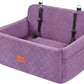 Dog Car Seat for Medium/Large Dogs, Pet Booster Seat for Under 55 lbs or 2 Small Dogs, Detachable & Washable Dog Car Bed for Backseat with 2 Safety Leashes (Purple)