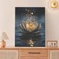 Zen Lotus Canvas Wall Art Mystical Lotus Bloom in Water Aesthetic Pictures Wall Decor Modern Meditation Spiritual Painting Print Framed Artwork Decorations Gifts for Yoga Spa Room Bathroom 12"x16"