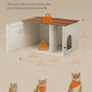 Feandrea Cat Litter Box Enclosure, Litter Box Furniture Hidden with Removable Divider, Indoor Cat House, End Table, 31.5 x 20.9 x 19.7 Inches, Honey Brown and Rustic White UPCL002P01