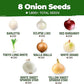 HOME GROWN 𝗨𝗦𝗔 𝗣𝗥𝗘𝗠𝗜𝗨𝗠 8 Onion Seeds for Planting – 1,600 Heirloom 𝗡𝗢𝗡-𝗚𝗠𝗢 Vegetable Seeds – Grow Sweet, Yellow, Red, Spanish, Green & Vidalia Onions in Outdoor or Indoor Home Garden