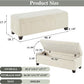 48" Ottoman with Storage, Corduroy Storage Ottoman Bench for Bedroom, End of Bed Bench with Safety Hinge for Living Room, Bedroom, Entryway, White