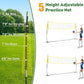 20FT/12FT Freestanding Volleyball Training Net, 5 Height Adjustable Portable Volleyball Net System, Quick Setup Practice Set for Indoor or Outdoor Use