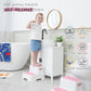 Two Step Stools for Toddlers Girls, Small Kids Step Stool for Bathroom Sink, No Slip Toddler Step Stool for Little Grils Room Princess Bedroom Closet Potty Training (2 Pack, White-Pink)