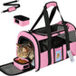 Cat Carriers Soft Side Carrier for Kitten Puppy Collapsible Travel Pet Carrier TSA Airline Approved Cat Carrier Bag for Under 15 lbs Pets, Pink