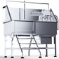 Professional 46" Dog Washing Station, Stainless Steel Dog Bathing Station, Height Adjustable Dog Wash Station, Storage Drawer, Upgrade Parts, Home, Commercial (Left Step)