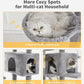 Made4Pets Tall Cat Tree, 80" Cat Tree Tower for Indoor Cats Large Adult, Modern Cat Tower with Scratching Post, Cozy Hammock, 3 Perches and 2 Condos, Sturdy and Fluffy, Light Gray