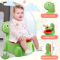 Potty Seat Baby Training Chair Boys Girls Toddler Dinosaur Comfortable children 1-5 years old Baby toilet Animal seat with lid back potty trainer (Green)