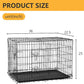 FDW Dog Crate Dog Kennel Cage with Double Door,36 inch Folding Metal Wire Dog Cage with Removable Tray&Divider Panel,Pet Crate for Medium Dogs,Black