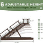 6 Level Height Adjustable Dog Ramp for Bed, Couch 65" Foldable Pet Ramp with Non-Slip Mat，DIY Glow Strips & Rest Platform Heavy Duty Dog Stairs for Large Dogs up to 200Lbs ，Brown