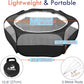 Pawaboo Small Animals Playpen, Waterproof Small Pet Cage Tent with Zippered Cover, Portable Outdoor Yard Fence with 3 Metal Rod for Kitten/Puppy/Guinea Pig/Rabbits/Hamster/Chinchillas, Black