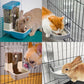 Automatic Pet Food Water Dispenser, Auto Gravity Pet Feeder Water Bottle Set for Crate, Feeding Station for Small Dog Cat Rabbit Guinea Pigs Chinchilla Ferret Hedgehog (Blue)