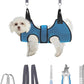 PAWCHIE Dog Grooming Hammock Harness for Dog Cat with Pet Nail Clipper Trimmer-Breathable Cat Hanger Sling for Trimming Clipping Nails-Dog Hammock Restraint Bag for Small Medium Large Dog,Dark Blue XS