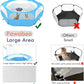 Pawaboo Small Animals Playpen, Waterproof Small Pet Cage Tent with Zippered Cover, Portable Outdoor Yard Fence with 3 Metal Rod for Chick/Kitten/Puppy/Guinea Pig/Rabbits/Hamster/Chinchillas,Light Blue
