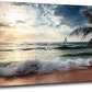 Yxbhhym Beach Wall Art Picture for Living Room Ocean Sunset Canvas Wall Decor Paintings Sea Poster Seascape Print Art Palm Artwork for Wall Art Bedroom Office Decoration Framed- 20x40inches