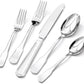 HIKAA Premium Silverware Set, Stainless Steel Flatware Set with Wide-Based Handles for Comfort & Durability, Forks & Spoons Cutlery Silverware Set (60PCS)