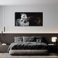 LK0650-Jiuqinghua Wall Art Canvas Print Picture White and Brown Horses 1 Panel Wild Animal Painting Artwork for Living Room Bedroom Office Home Wall Decor Stretched and Framed Ready to Hang