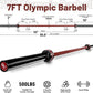 Olympic Barbell 45lb (20kg) - 7ft Bearing Spin Bar for Weightlifting and Strength Training,Ceramic Coating,500 LBS Capacity,28mm High Whip,Fits 2" Plates,for Home Gym