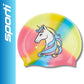Sporti Silicone Swim Cap for Kids, Unisex Youth Swimming Cap, Protection Bathing Caps for Your Children, Aged 2-10