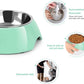 Elevated Dog Bowls Set - Non-Slip Raised Pet Feeder with Medium (2 Cups) & Large (4 Cups) Stainless Steel Bowls - Includes Durable Resin Stand for Puppies, Adult Dogs & Cats - Green
