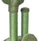 Amazon Basics Cat Scratcher - Indoor Cactus Triple Posts Cat & Kittens Scratching Post with Dangling Ball, Large (27"H) - Green