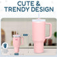 Kitty Cup Tumbler Cat Toy – Funny Cat Birthday Gifts with Catnip & Crinkle Paper, Cute Girl Kitten Toys (Pink Peach Dust)