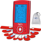 Belifu Dual Channel TENS EMS Unit 24 Modes Muscle Stimulator for Pain Relief Therapy, Electronic Pulse Massager Muscle Massager with 10 Pads, Dust-Proof Drawstring Storage Bag, Fastening Cable Ties