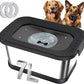 Decflow 7L Stainless Steel Dog Water Bowl, No Spill Anti-Splash Dog Bowls with Anti-Skid Mat, Spill-Proof Slow Feeder for Messy Drinkers, Heavy Duty Pet Bowls for Indoor/Outdoor Use Black
